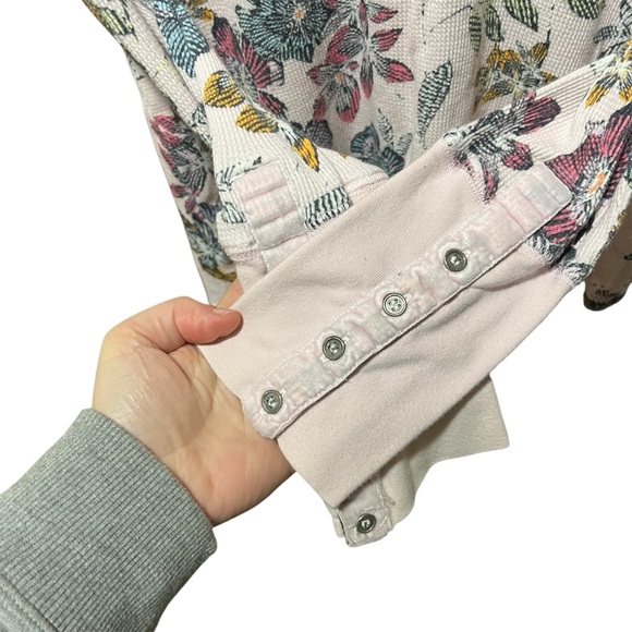 Sundance Multicolor Floral Long Sleeve Thermal Waffle Knit Top Large - Picture 2 of 8